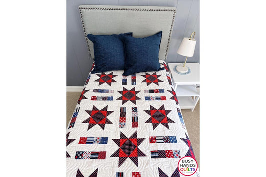 Stars and Stripes Throw Quilt in Picadilly!