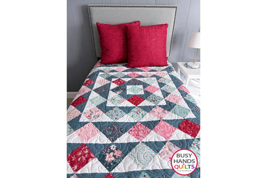 Skip To My Lou Quilt Pattern - Throw Quilt in Berry Market