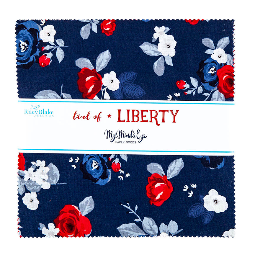 Land of Liberty 10in Layer Cake Squares by My Minds Eye for Riley Blake Designs