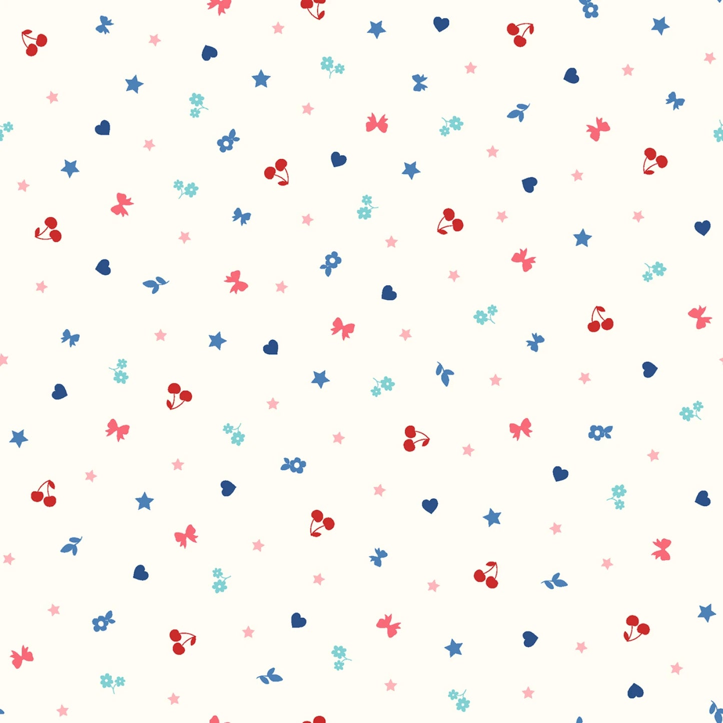 By the Half Yard - Star Spangled Beauty Soft White Teeny Tinys by Kimberbell Designs for Maywood 10843M-E #420