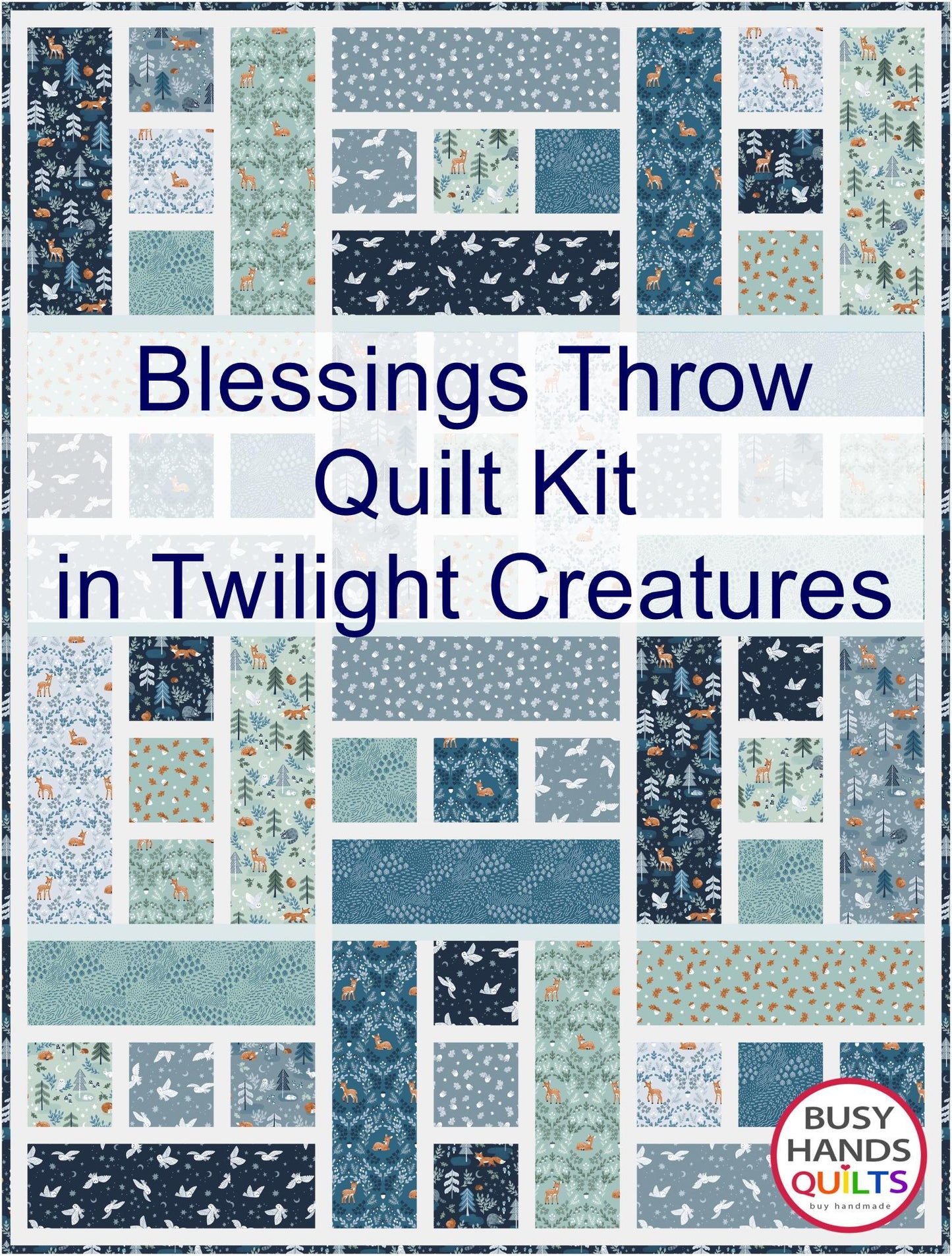 Blessings Throw Quilt Kit in Twilight Creatures