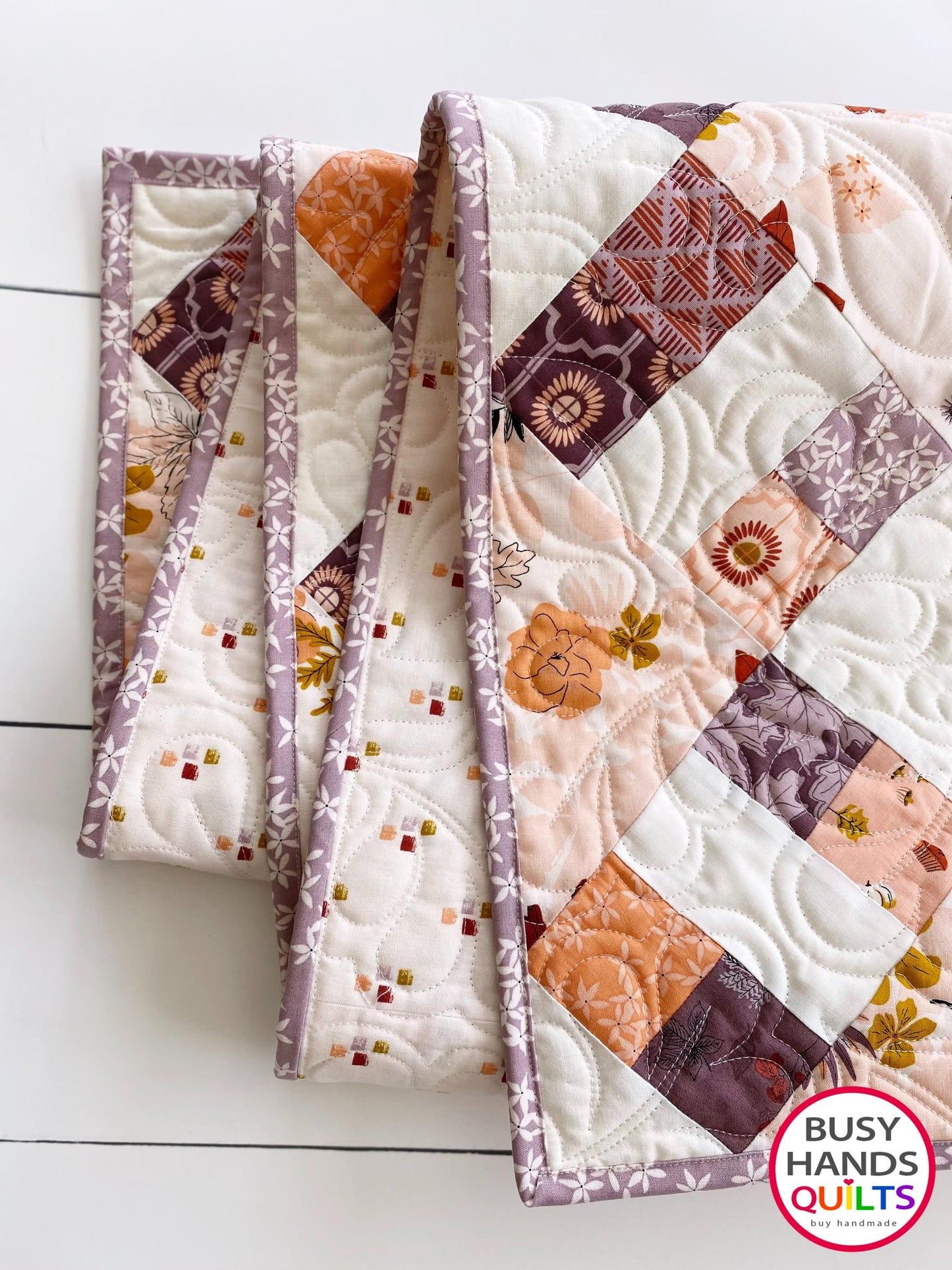 Handmade Bountiful Throw Quilt in Maple