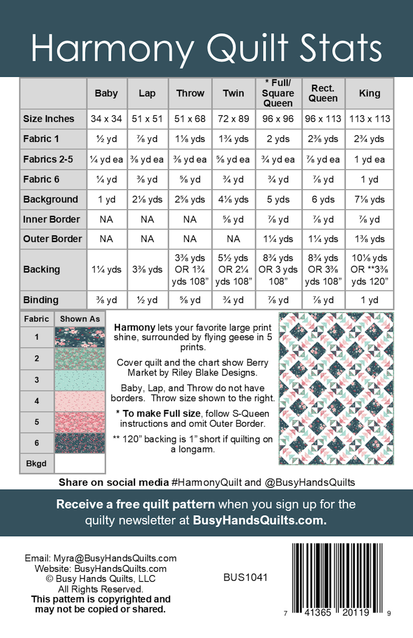Harmony Quilt Pattern PDF DOWNLOAD