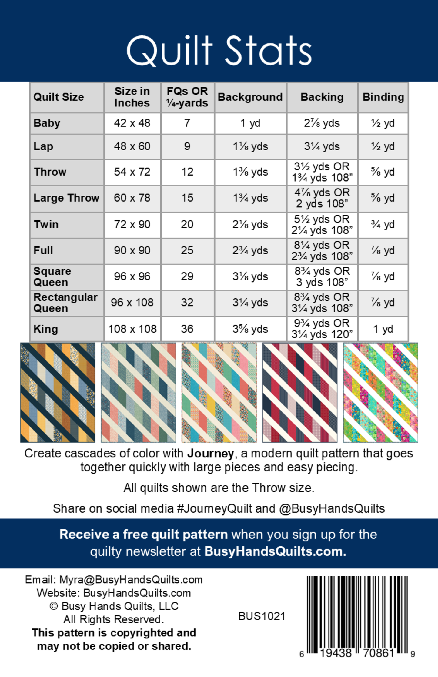 Journey Large Throw Size Quilt Kit in Star Spangled Beauty