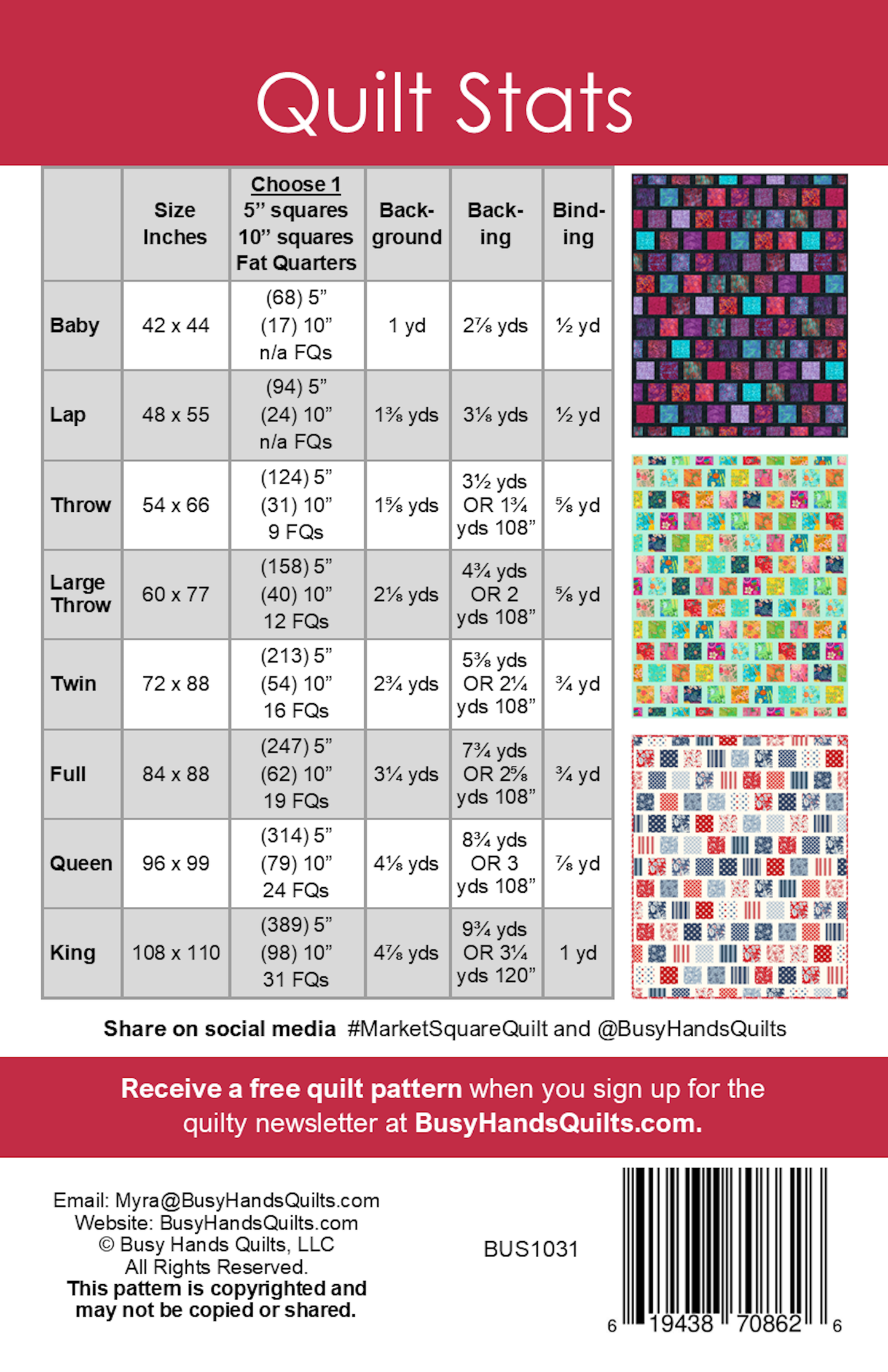Market Square Quilt Pattern PDF DOWNLOAD