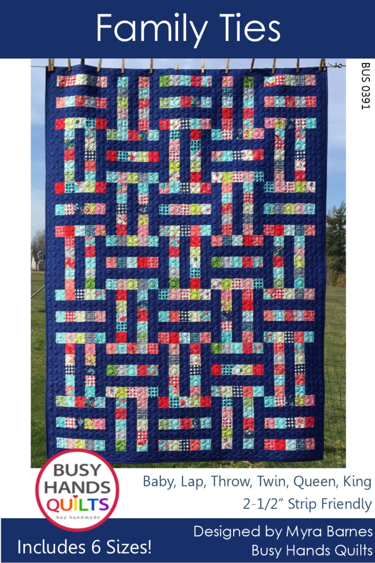 Family Ties Throw Size Quilt Kit in Star Spangled Beauty