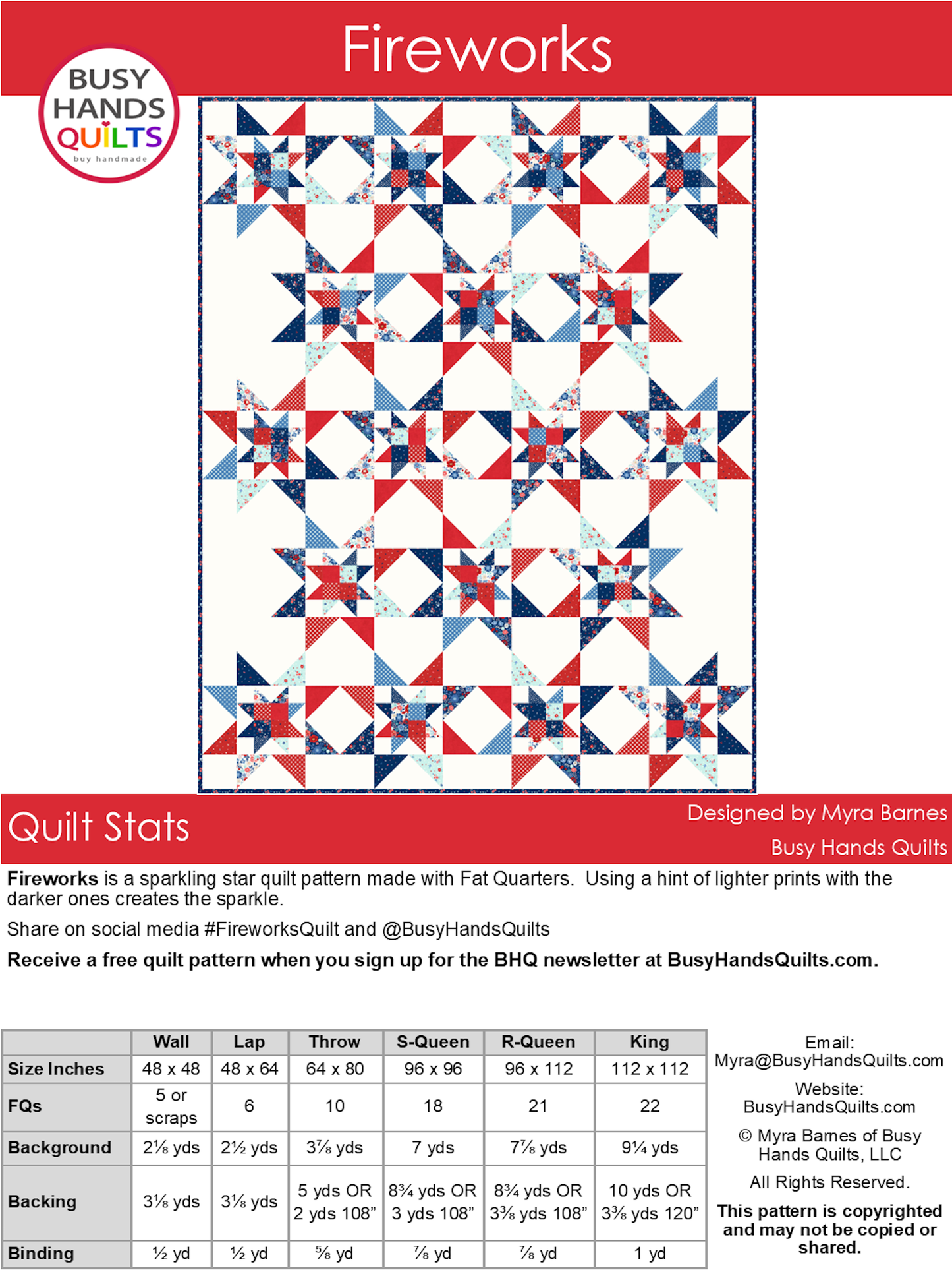 Fireworks Quilt Pattern PDF DOWNLOAD