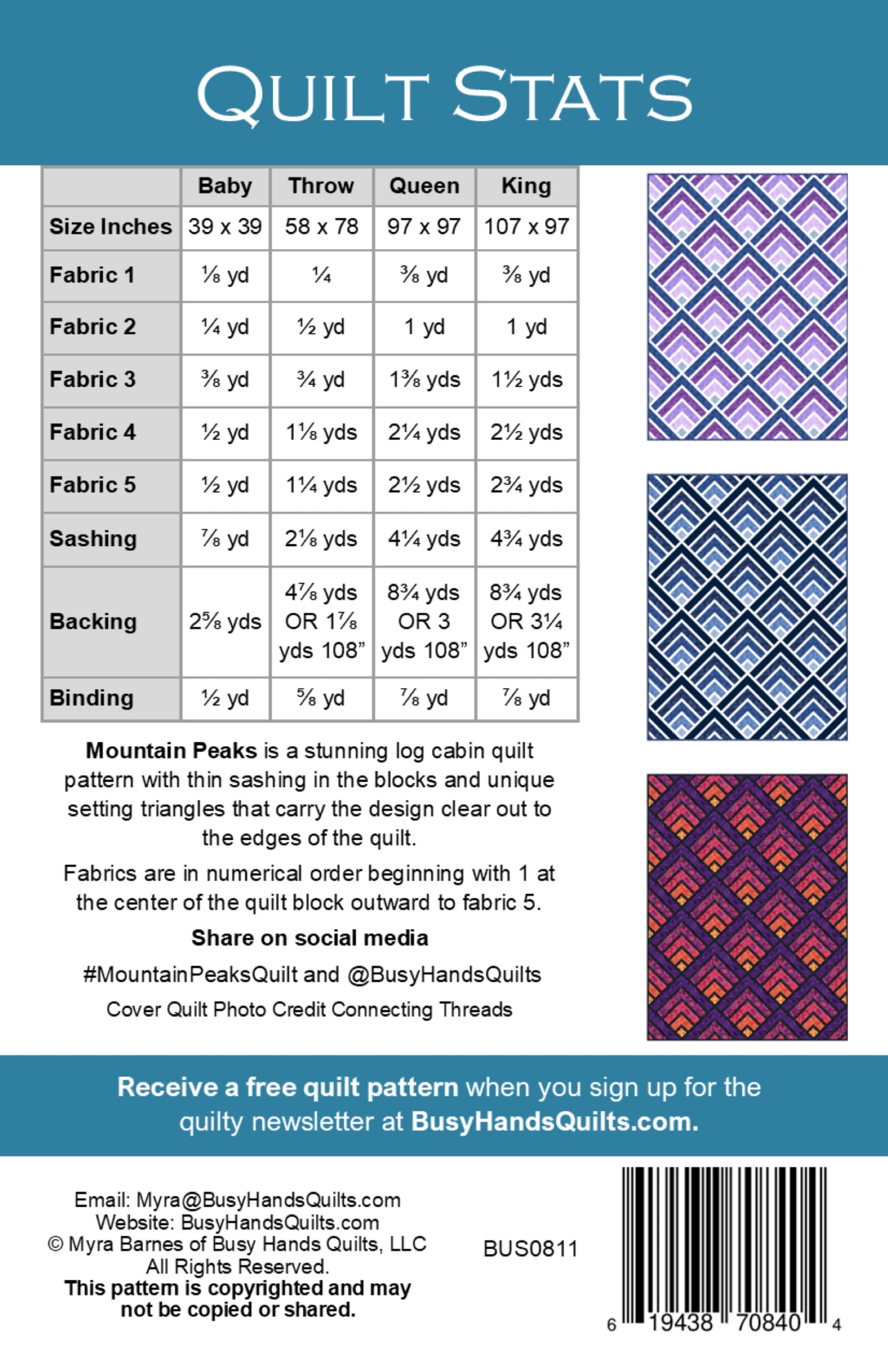 Mountain Peaks Quilt Pattern PDF DOWNLOAD