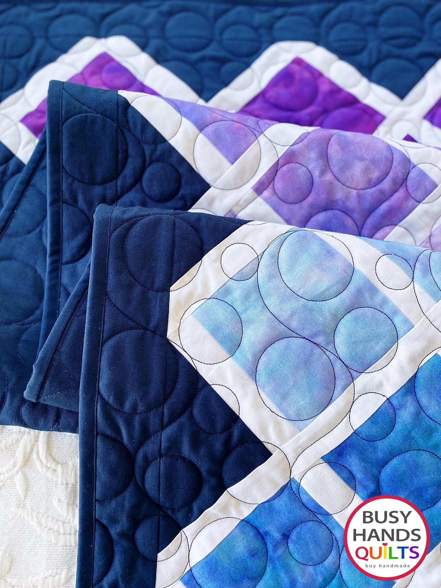 Handmade Gradient Lap Quilt in Watercolors