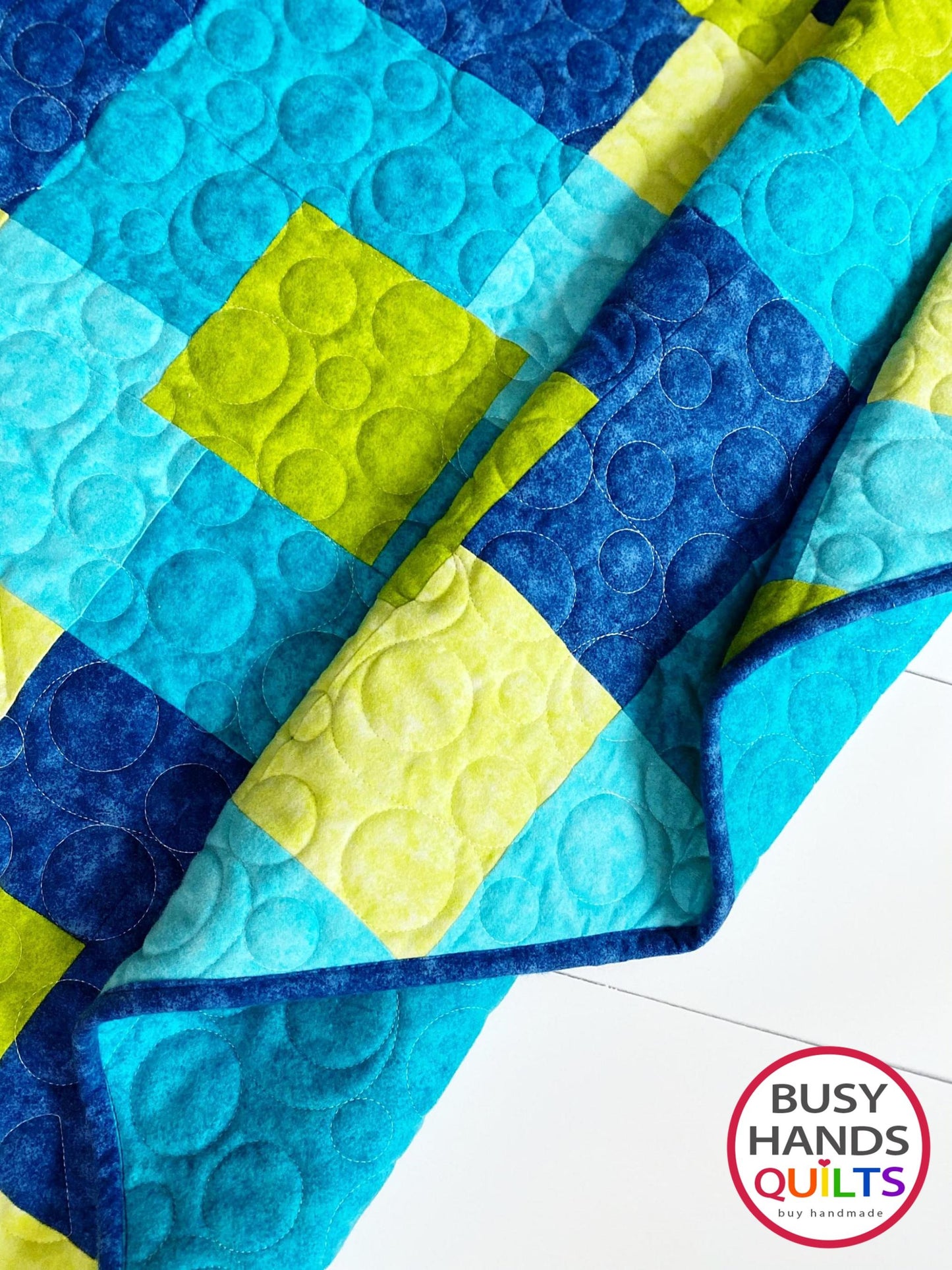 Handmade Precious Play Baby Quilt in Mirage Flannels