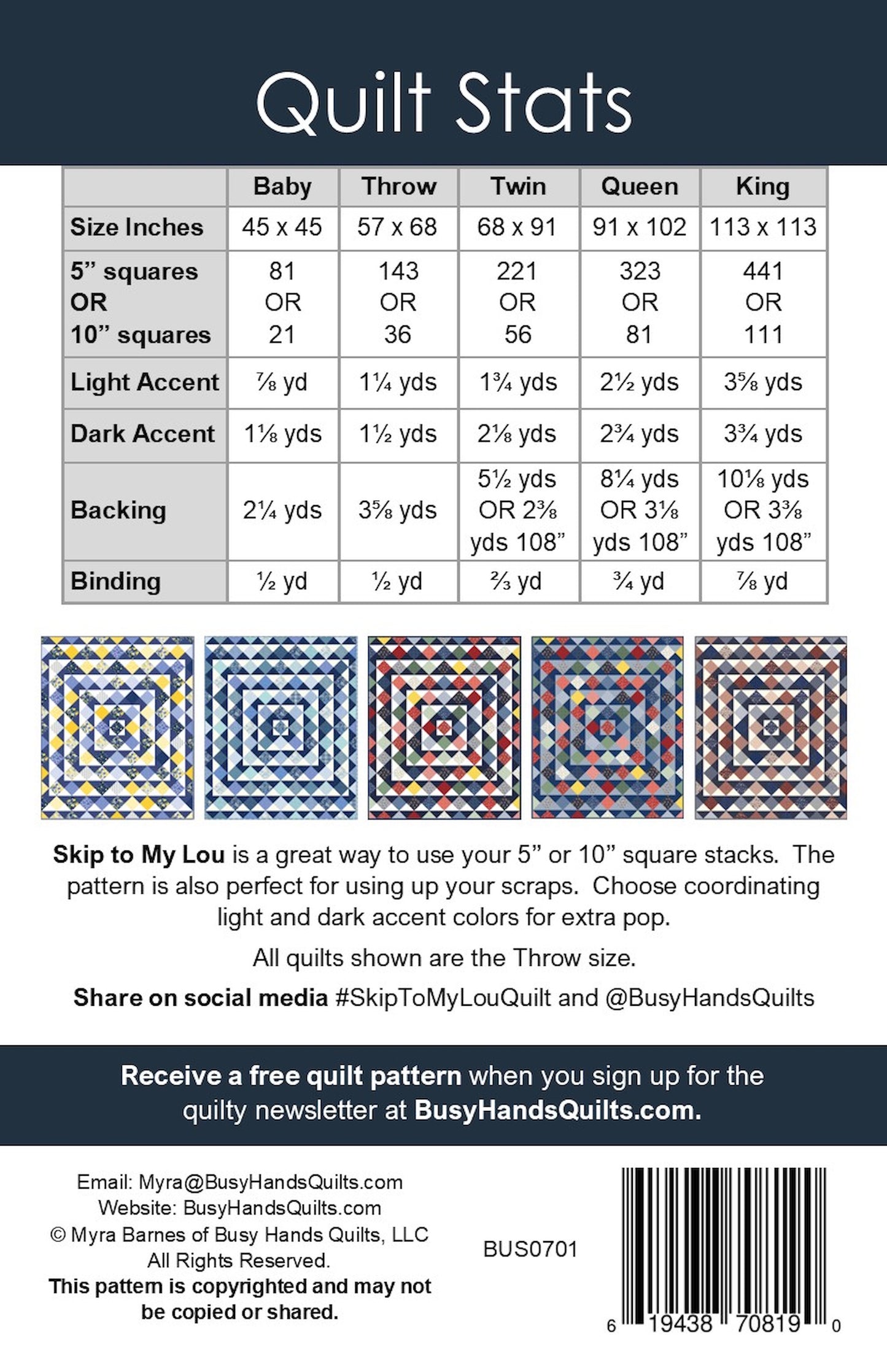Skip To My Lou Quilt Pattern PRINTED