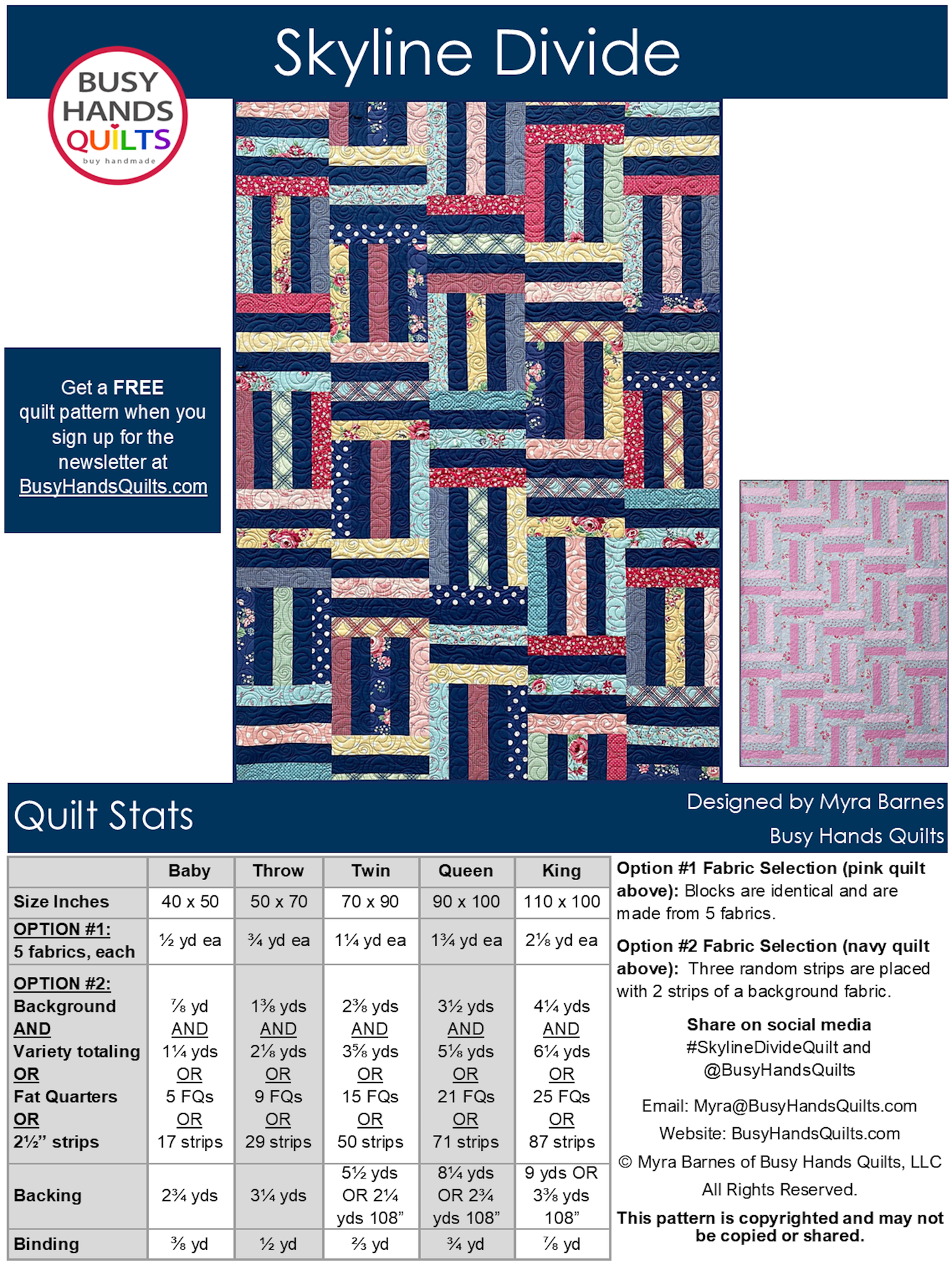 Skyline Divide Quilt Pattern PDF DOWNLOAD