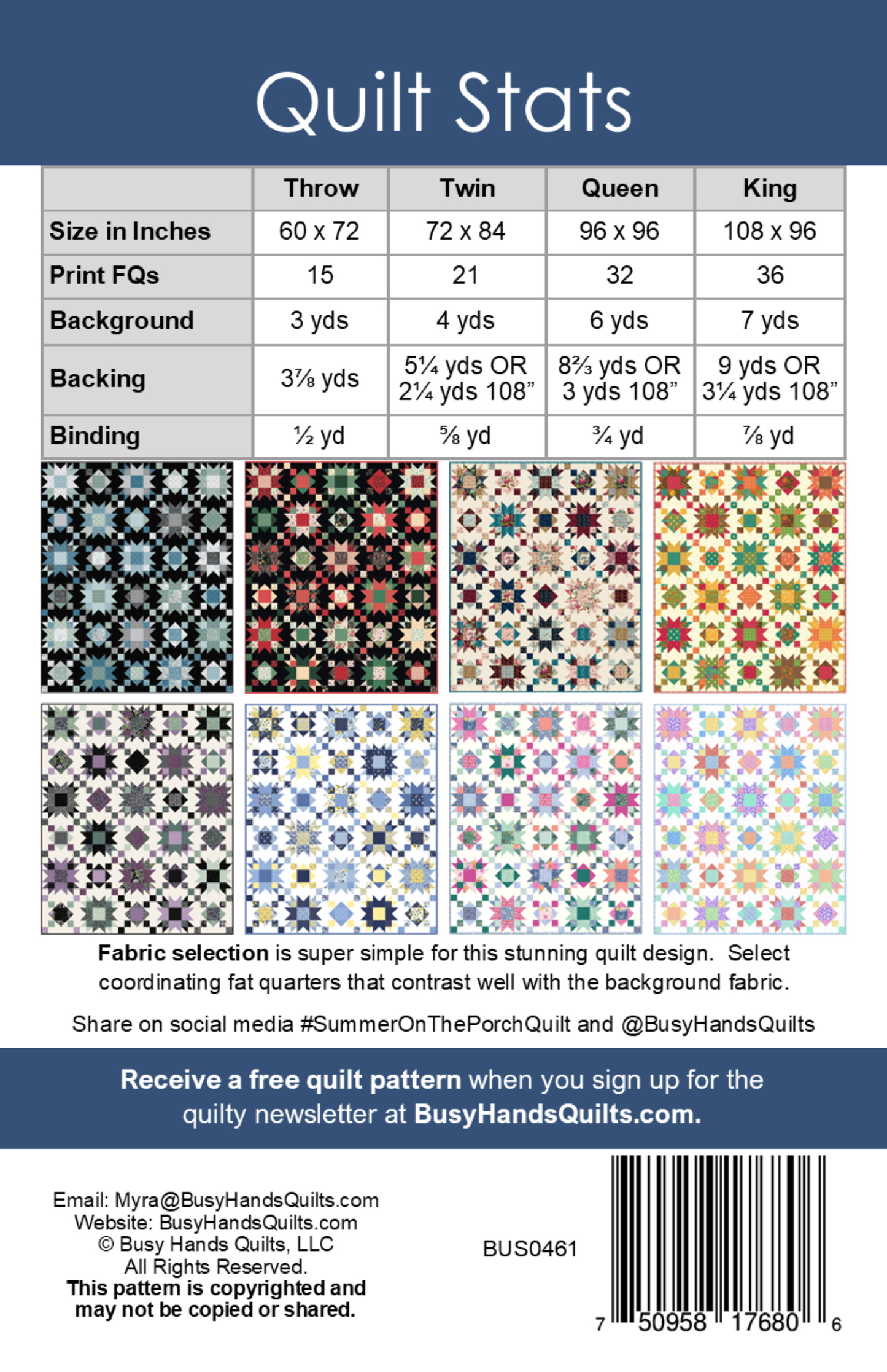 Summer on the Porch Throw Quilt Kit in Star Spangled Beauty