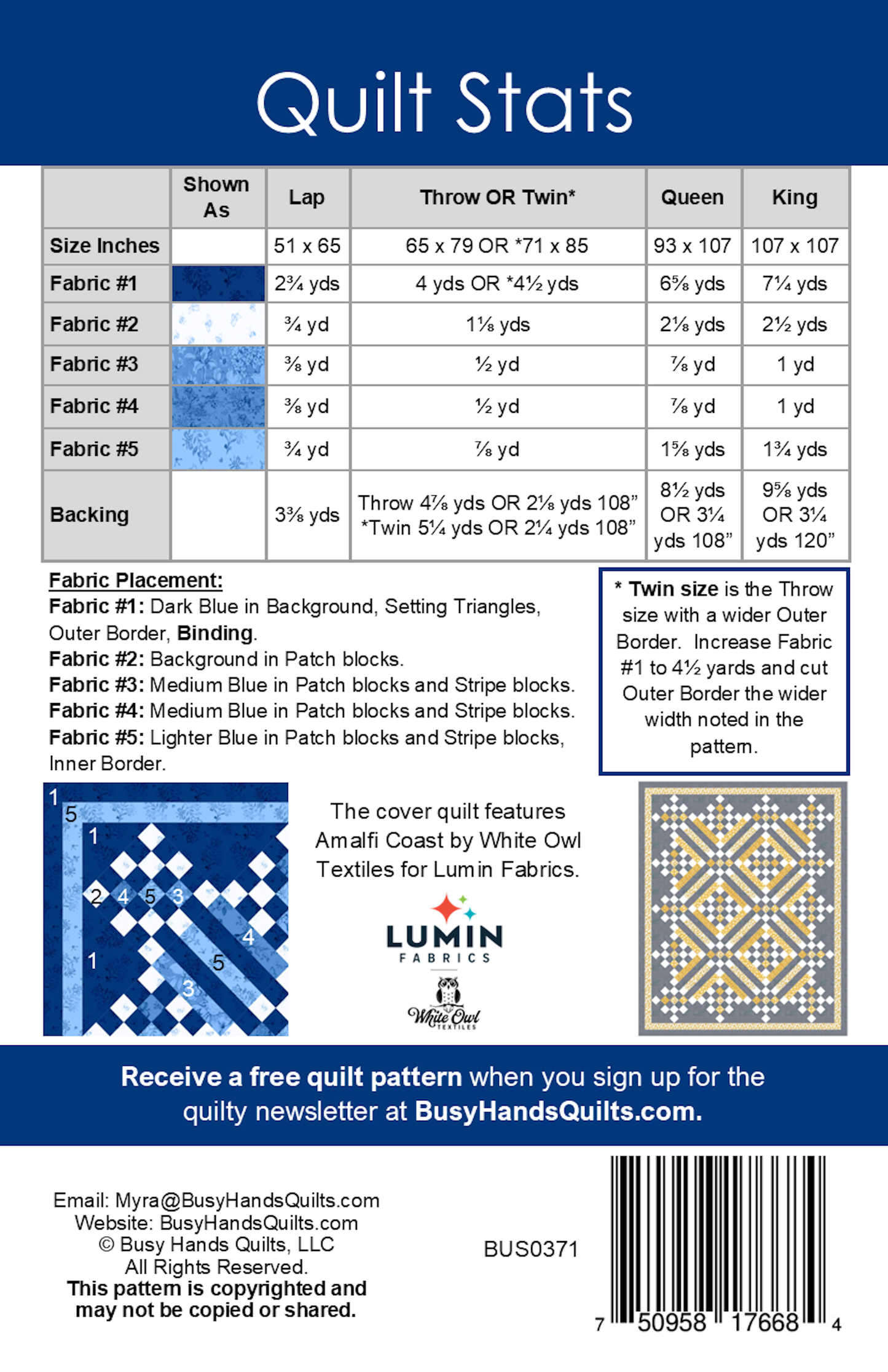 Sweet Caroline II Quilt Pattern PRINTED