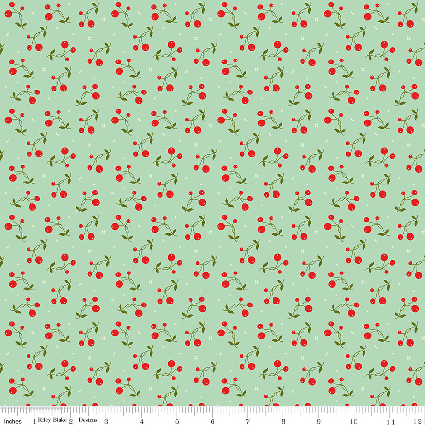 1-1/4 Yards - Tripleberry in Mint from Adel in Winter by Riley Blake Designs C12668 #25