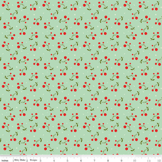 1-1/4 Yards - Tripleberry in Mint from Adel in Winter by Riley Blake Designs C12668 #25