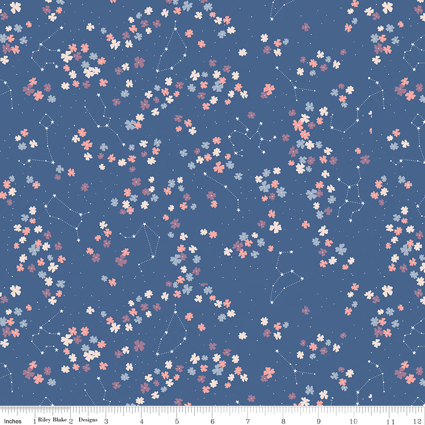 1 Yard 8 Inches - Constellations from Moonchild by Fran Gulick for Riley Blake C13823-DENIM #29