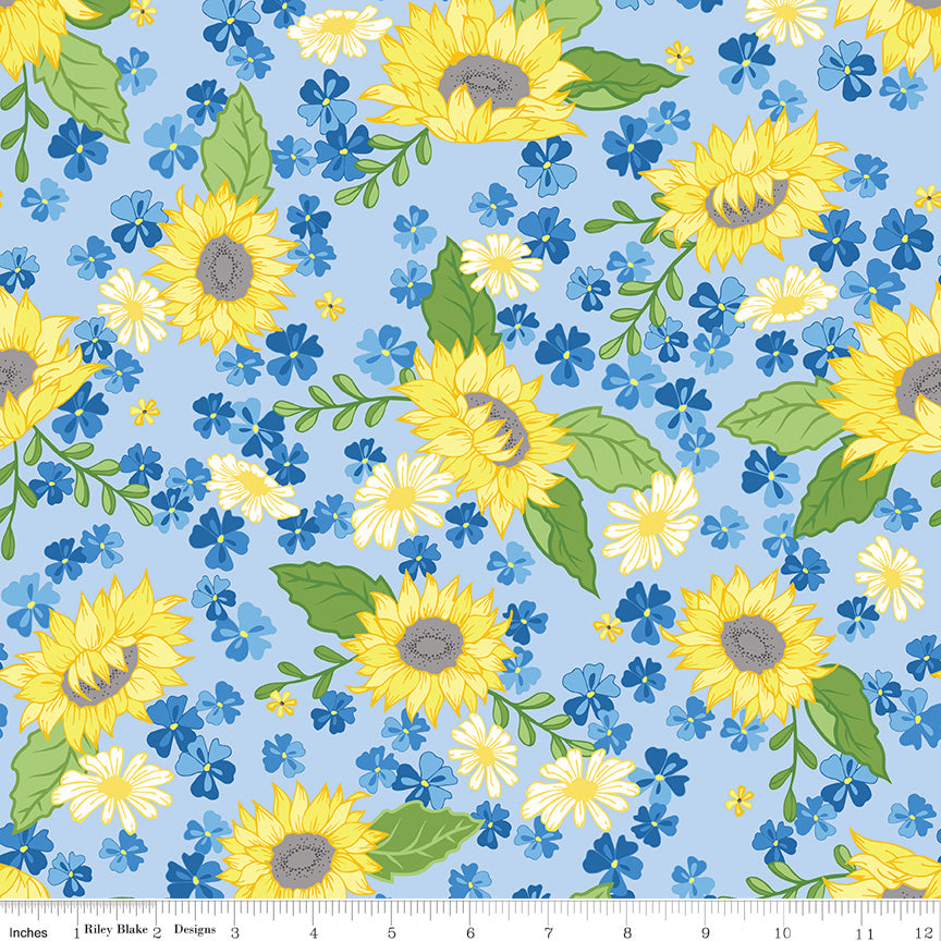 By the Half Yard - Sunny Skies Main in Sky by Riley Blake C14630-SKY #423