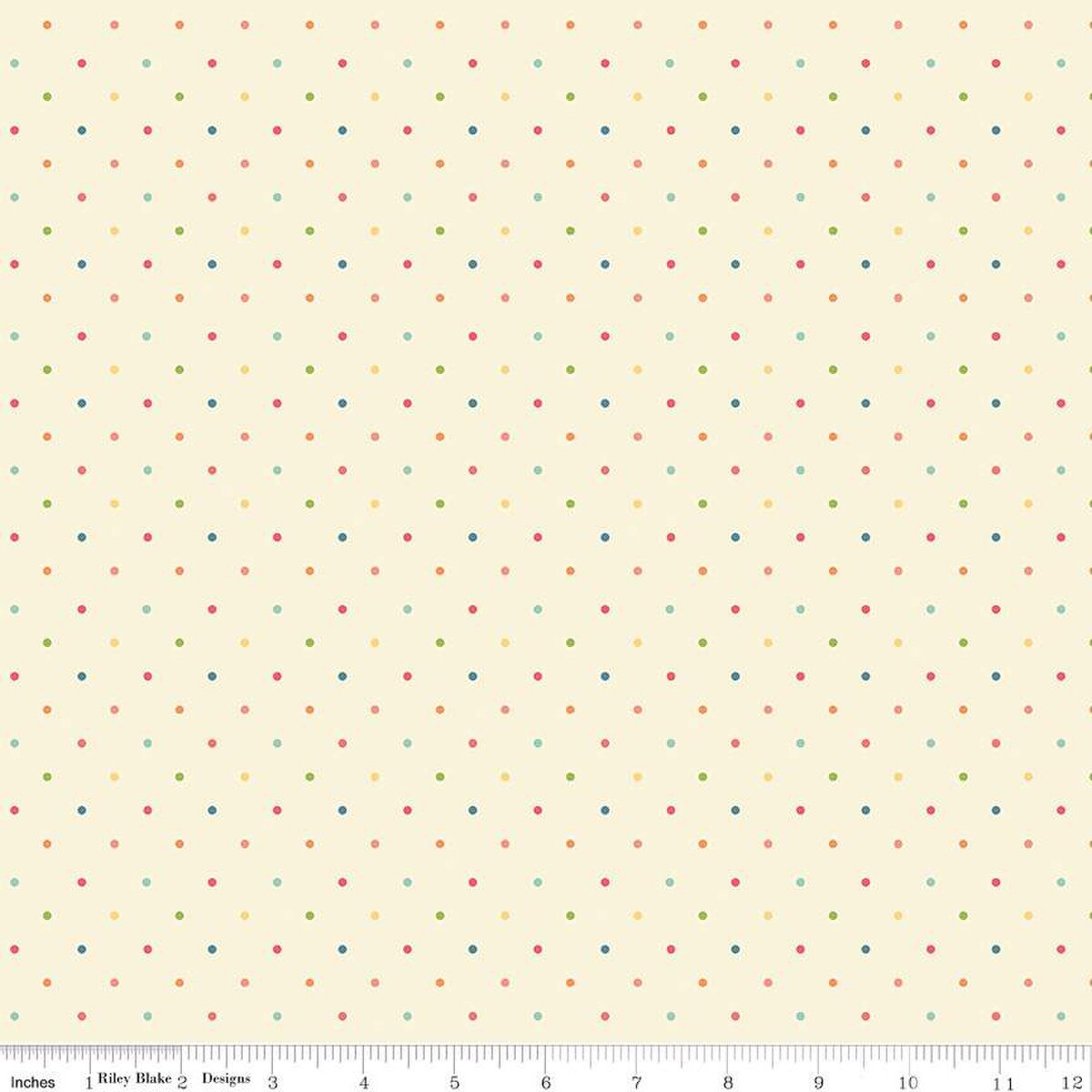 By the Half Yard - Dots in Vanilla from First Blooms by Heather Peterson for Riley Blake Designs C16329-VANILLA #430