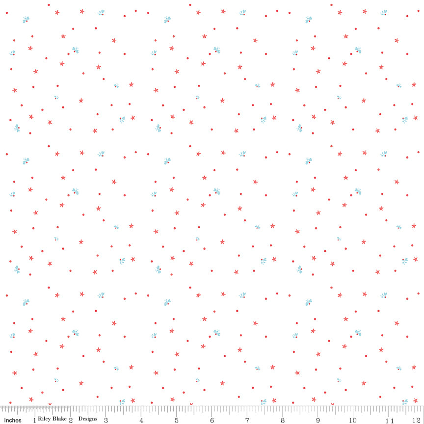 2-1/2 Yards Fireflies in White Firework Fields by Gracey Larson for Riley Blake C17585-WHITE #42