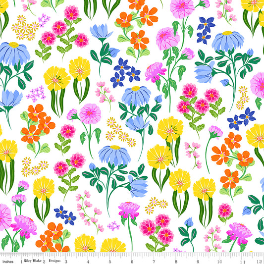 By the Half Yard - Splendid Garden in White for Riley Blake Designs #400