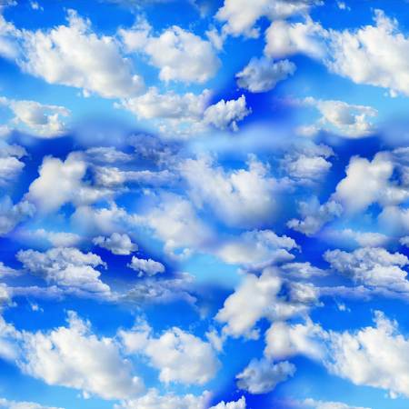 Wide Backing Blue Clouds In A Bright Sky 108in - by the Half Yard - CDX1869-BLUE