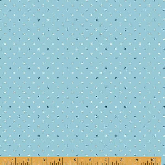 2-1/8 Yards - Forget Me Not - Bud Dot in Sky by Windham Fabrics 53014-6 #5