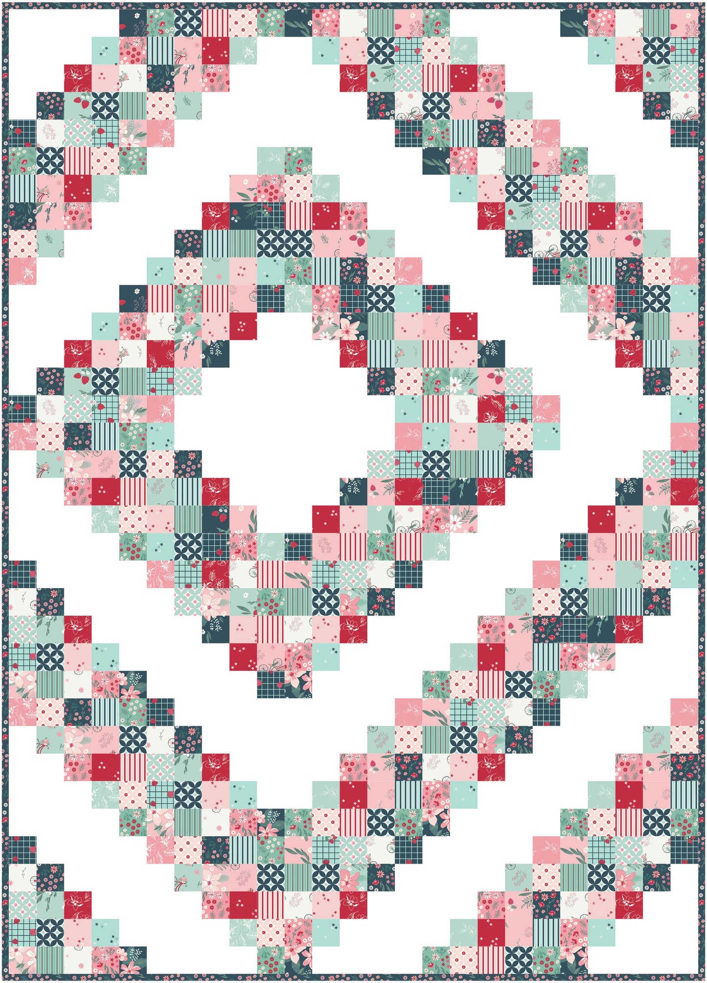 Grandpa's Barn Throw Quilt Kit in Berry Market