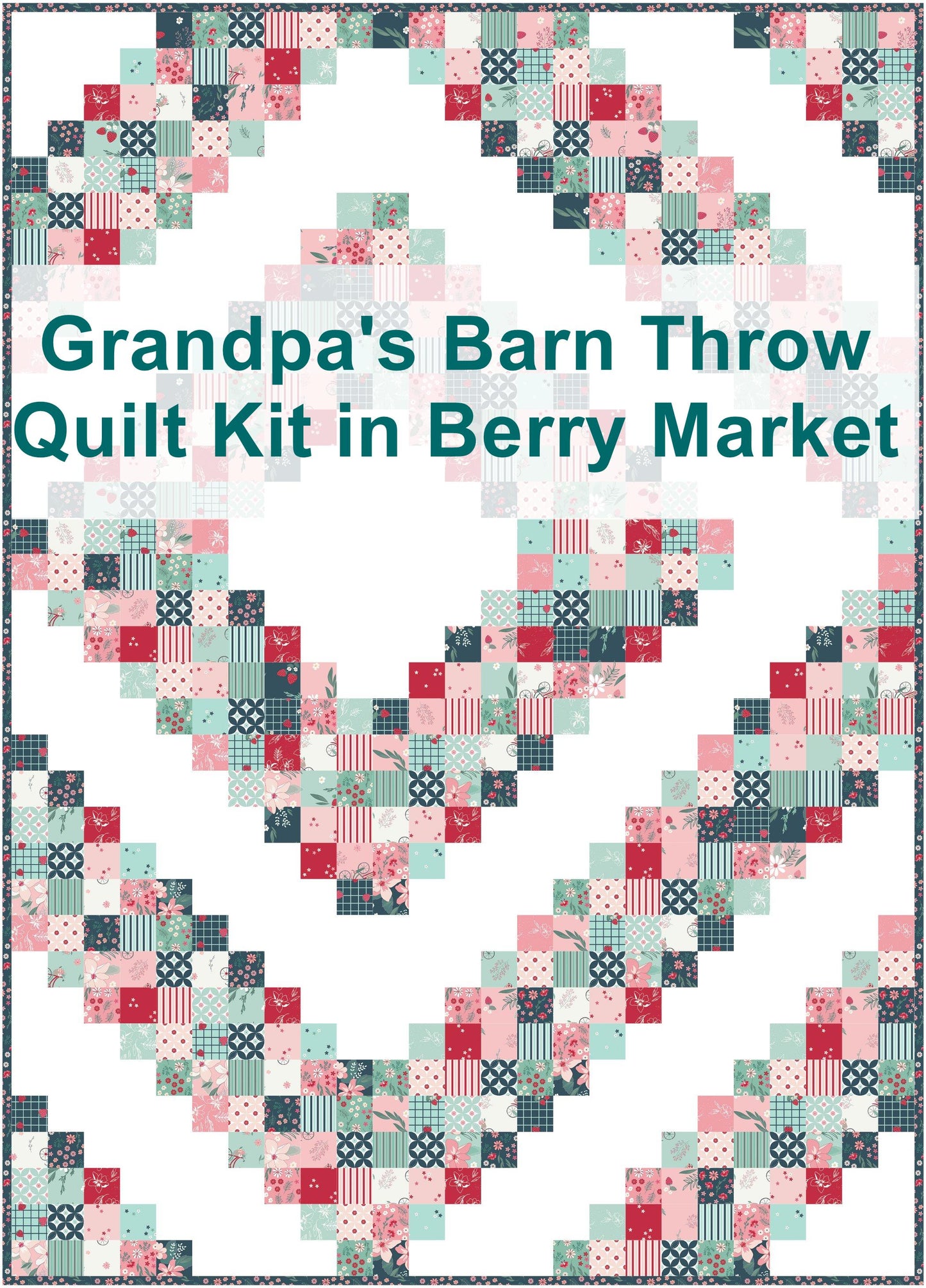 Grandpa's Barn Throw Quilt Kit in Berry Market