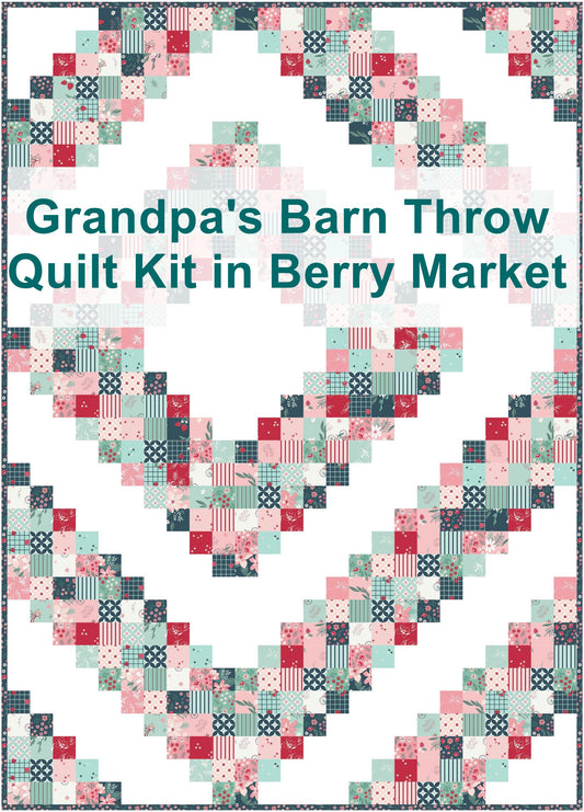 Grandpa's Barn Throw Quilt Kit in Berry Market