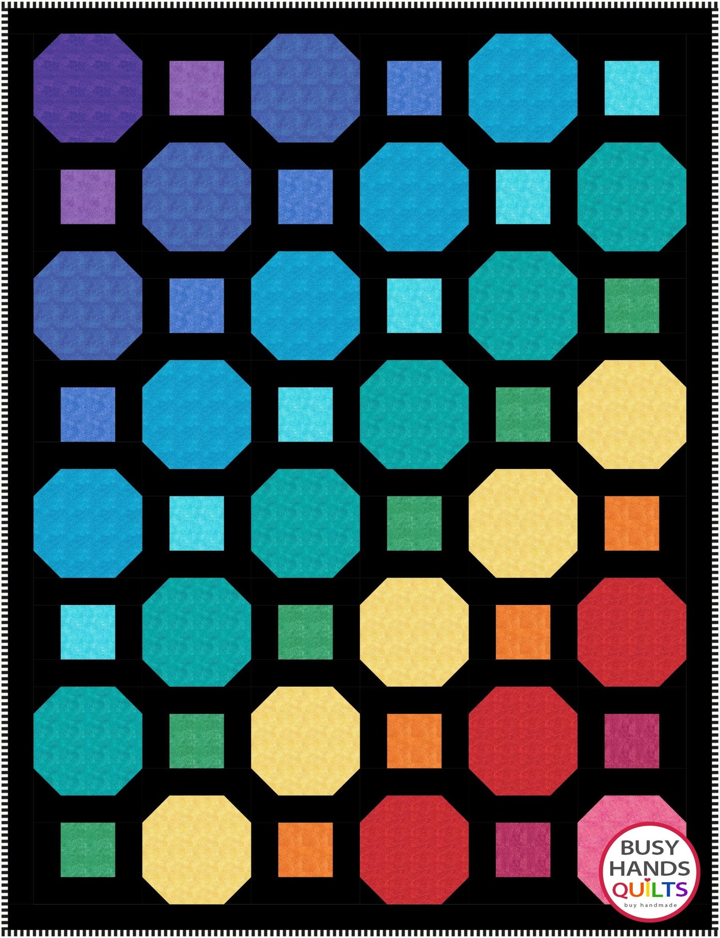 IMPERFECT Rolling Around Quilt Pattern PRINTED