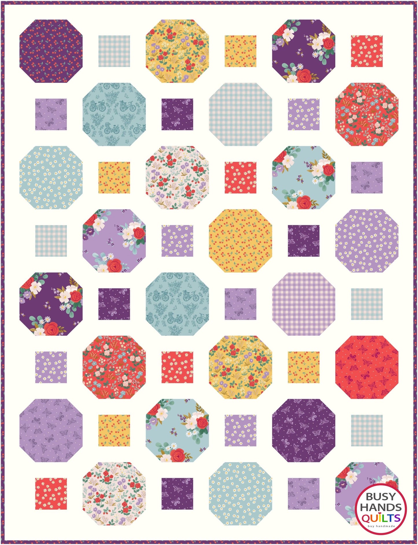 IMPERFECT Rolling Around Quilt Pattern PRINTED
