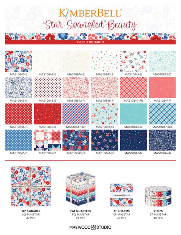 Star Spangled Beauty Jelly Roll by Kimberbell for Maywood ST-MASSTAR #344