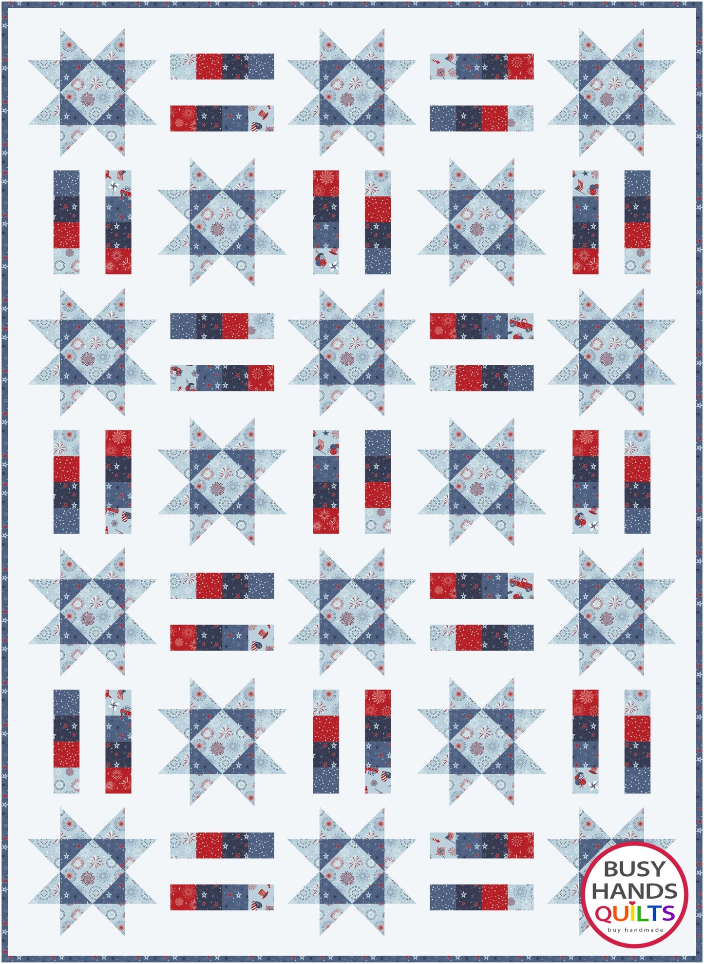 Stars and Stripes Quilt Pattern PRINTED