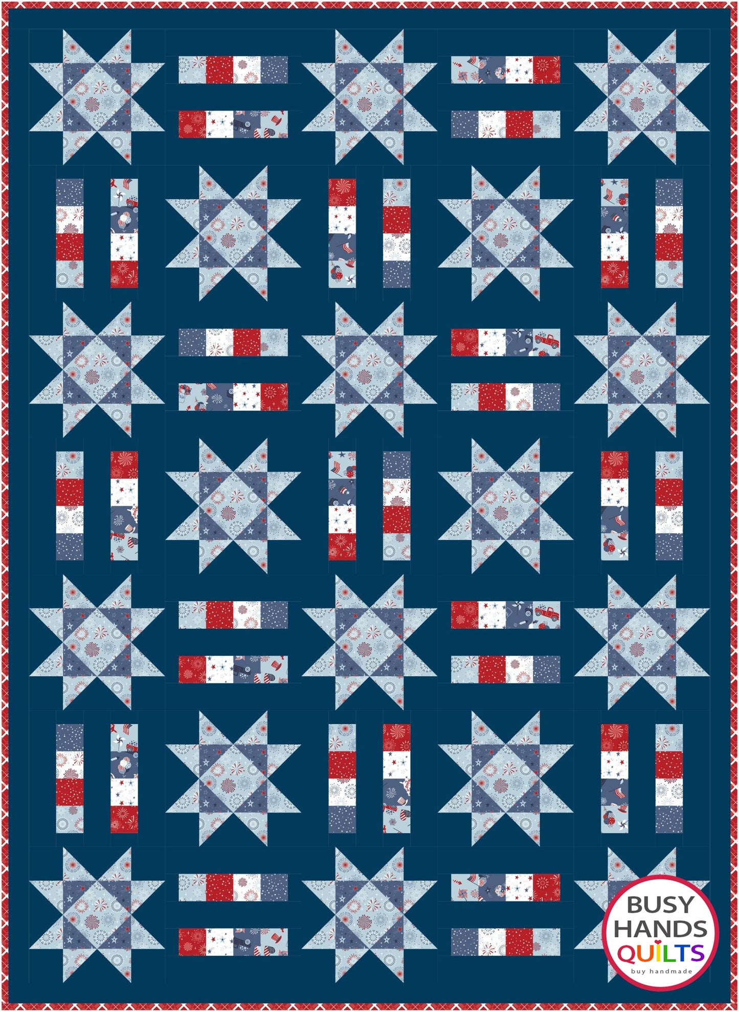 Stars and Stripes Quilt Pattern PRINTED