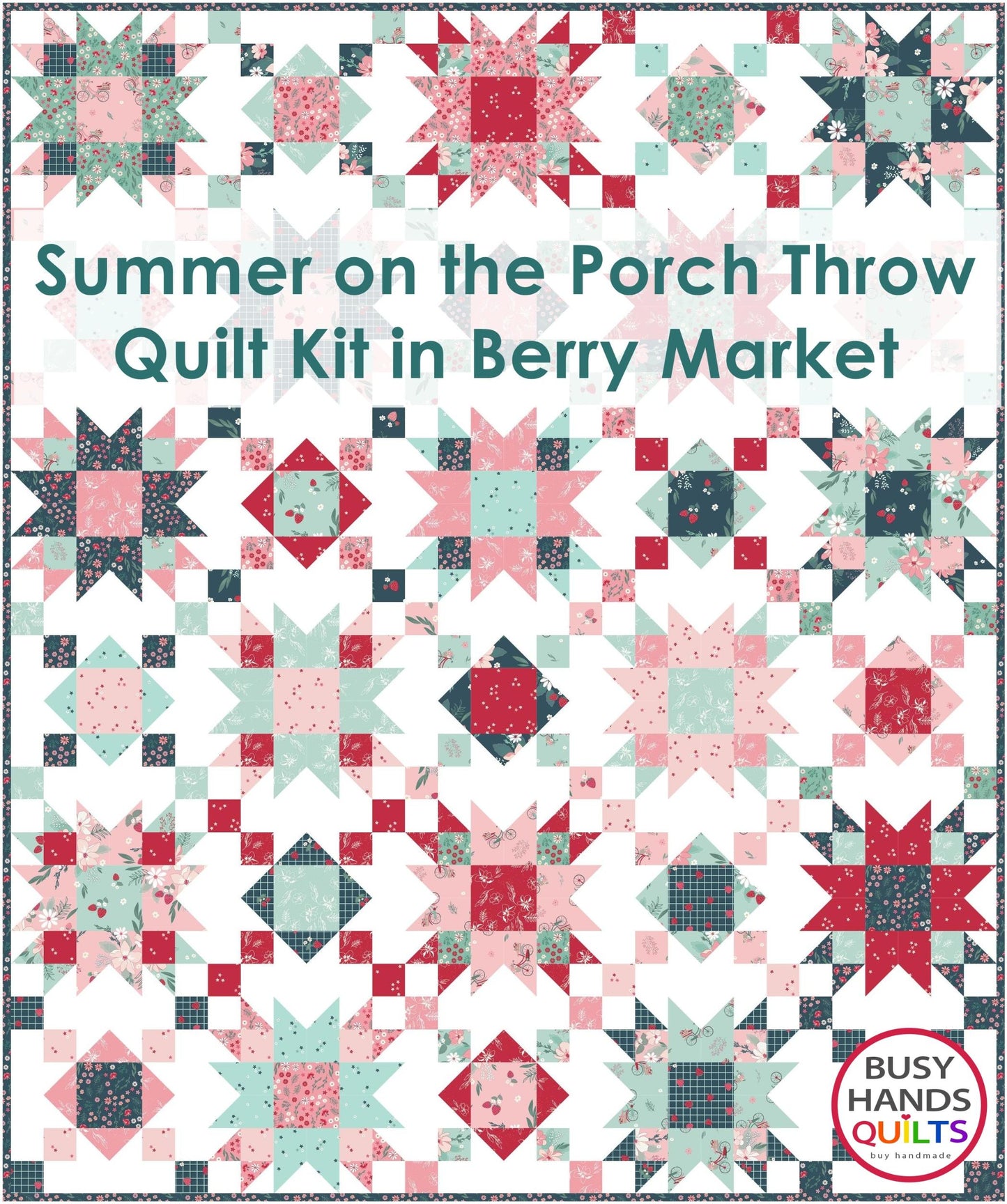 Summer on the Porch Throw Quilt Kit in Berry Market