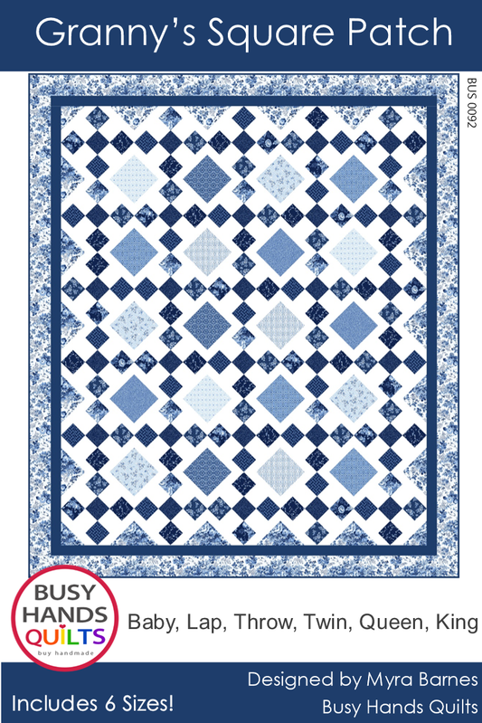 Granny's Square Patch Quilt Pattern PRINTED Busy Hands Quilts {$price}