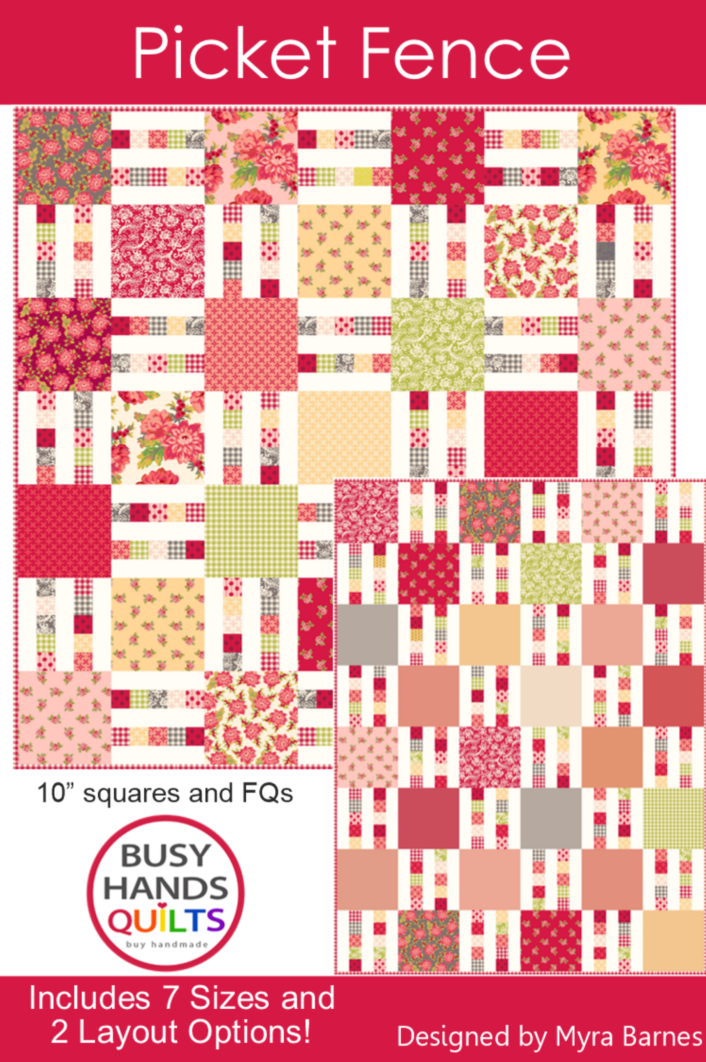 Picket Fence Quilt Pattern PRINTED Busy Hands Quilts {$price}