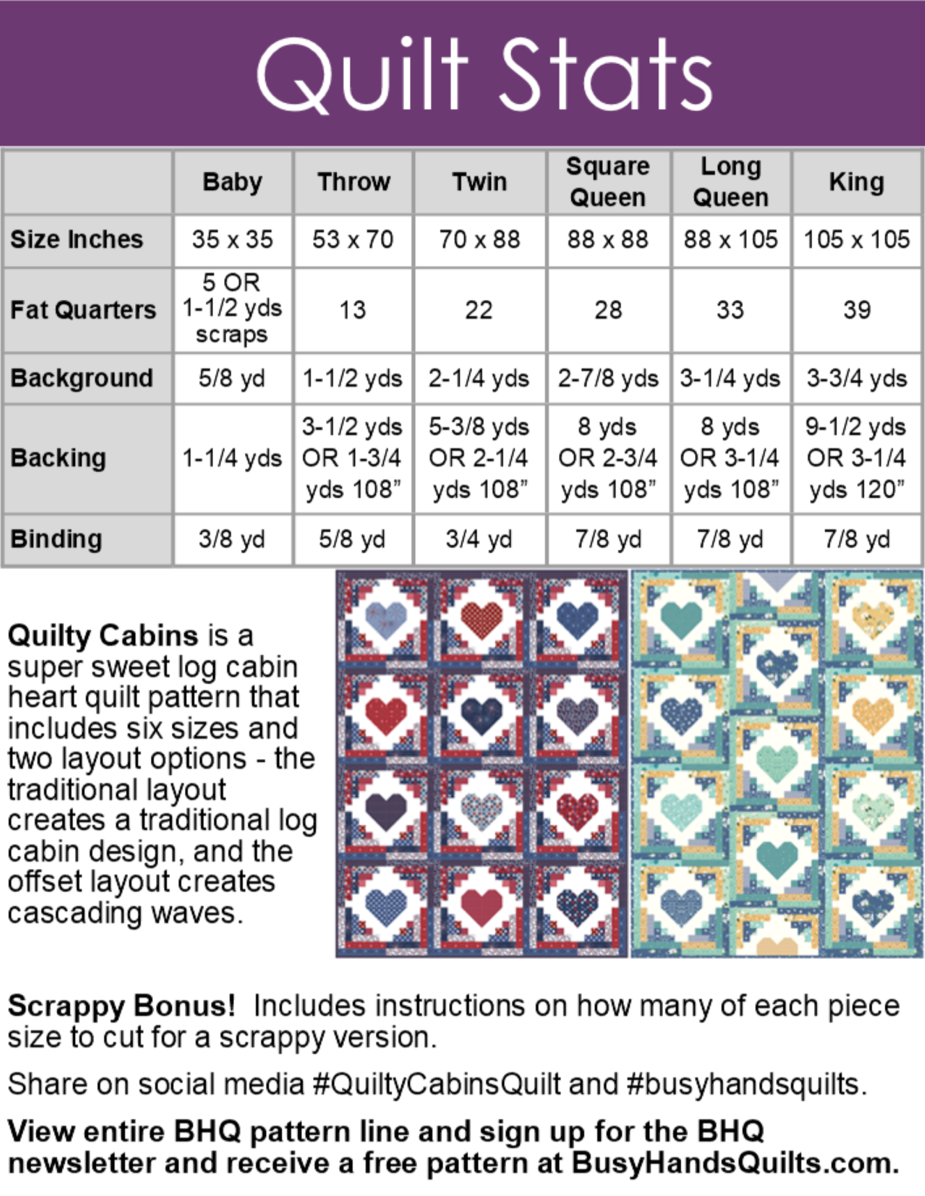 Quilty Cabins Quilt Pattern PRINTED Busy Hands Quilts {$price}
