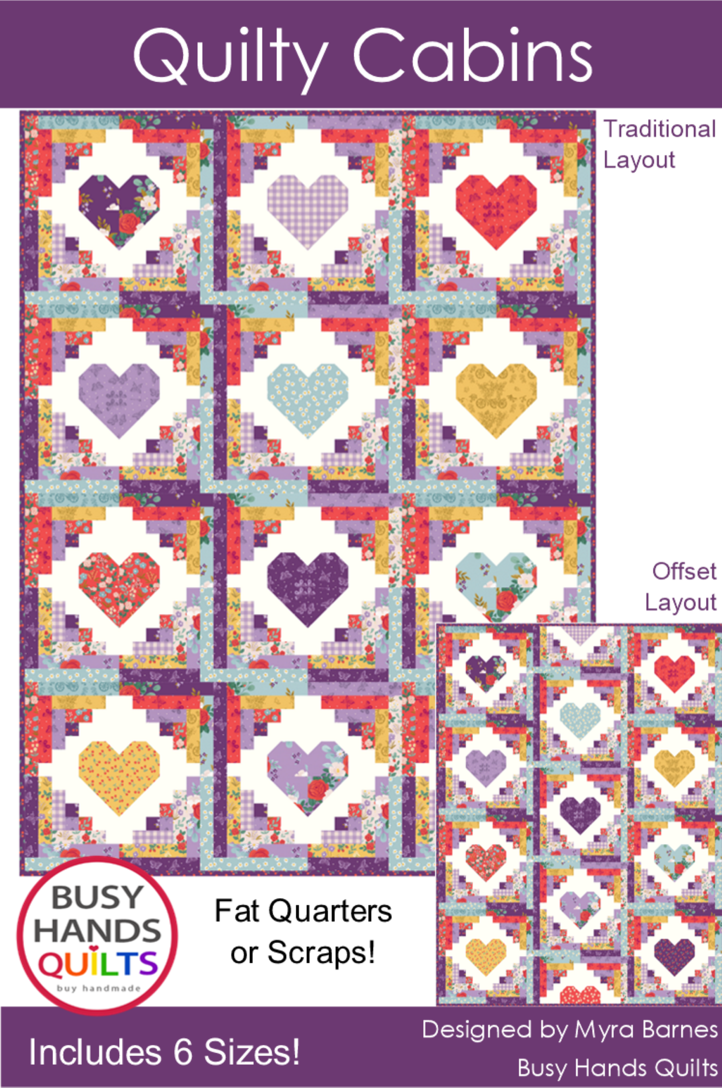 Quilty Cabins Quilt Pattern PRINTED Busy Hands Quilts {$price}