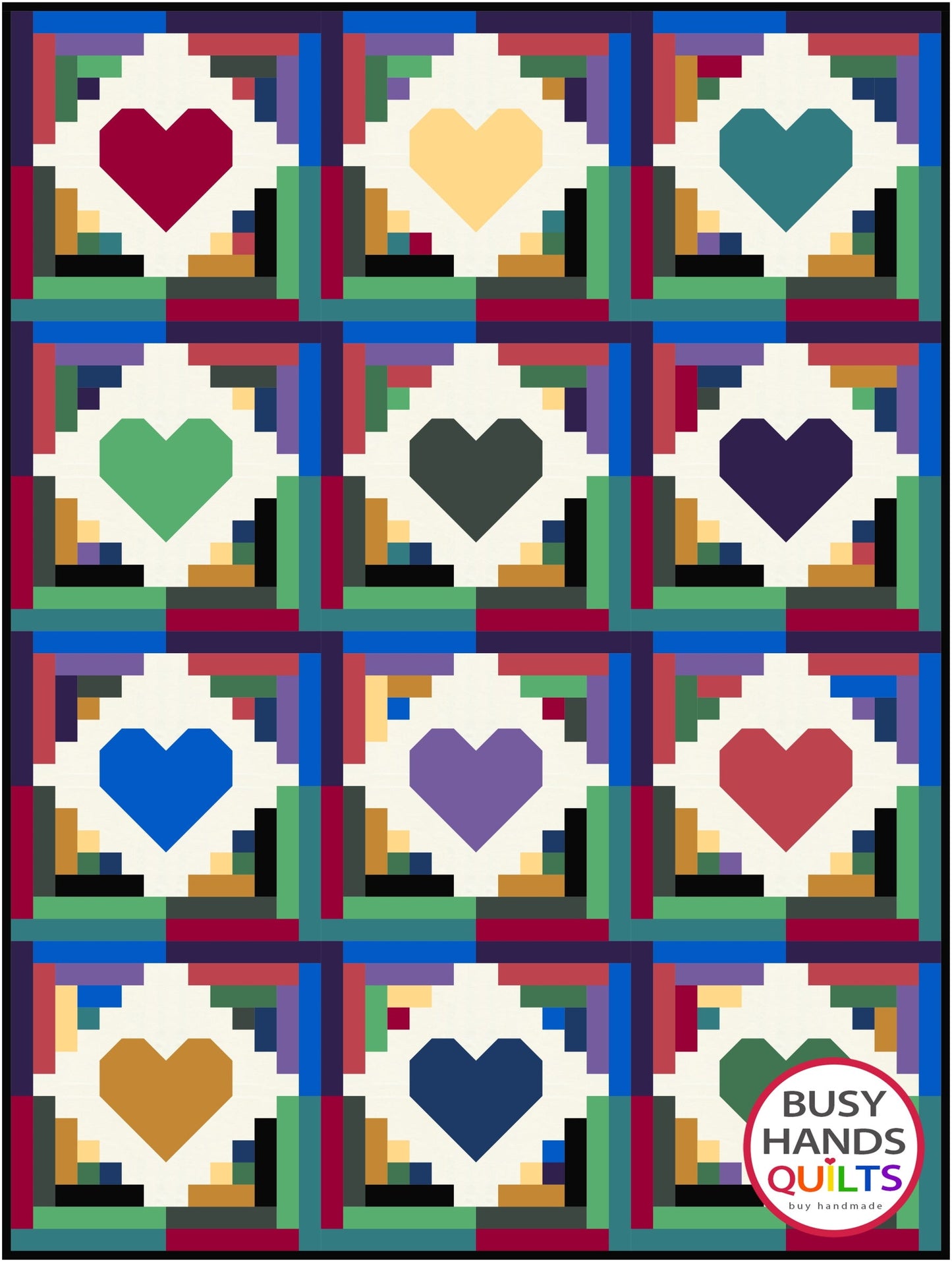 Quilty Cabins Quilt Pattern PDF DOWNLOAD Busy Hands Quilts $12.99