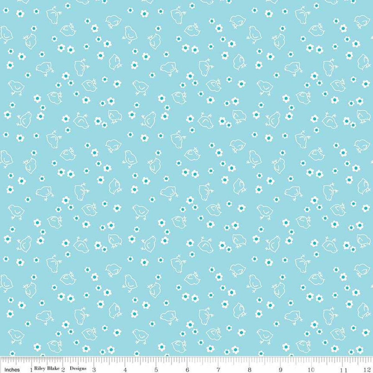 LAST CHANCE 1 Yd 6 Inches Wide Backing Chick Aqua by Lori Holt 108in WB6423-AQUA #14