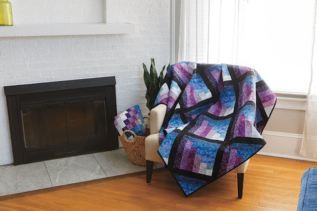 Waterfall Throw Quilt Kit in Abalone Batiks!