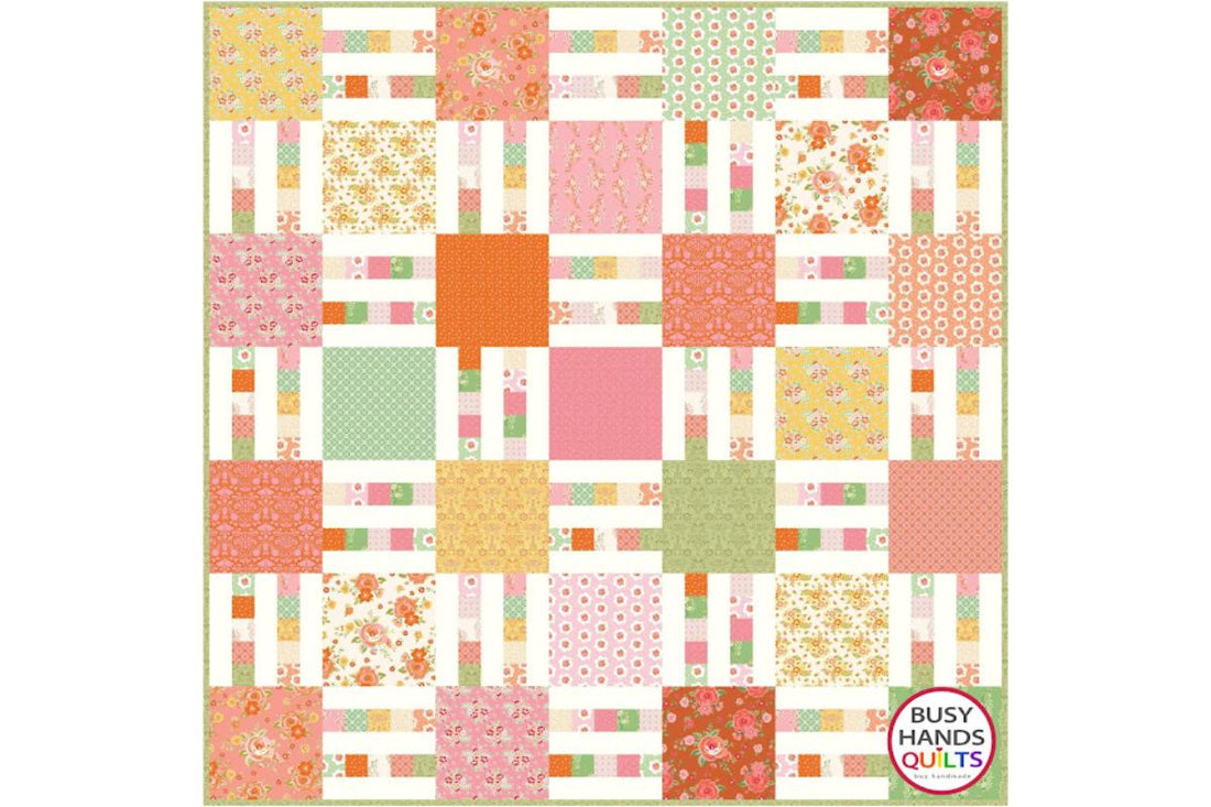 Picket Fence Quilt in Peach Cobbler by Riley Blake Designs!