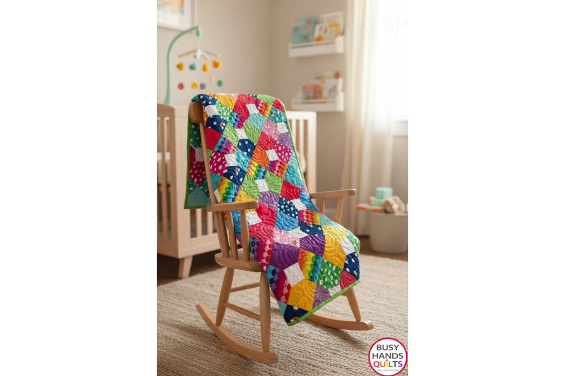 Sweetness Throw Quilt in Dream - a bright and happy rainbow quilt!