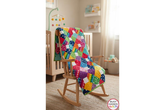 Sweetness Throw Quilt in Dream - a bright and happy rainbow quilt!