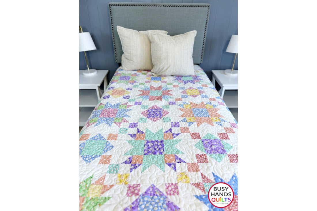 Summer on the Porch Throw Quilt in Nana Mae 8 Fabrics!