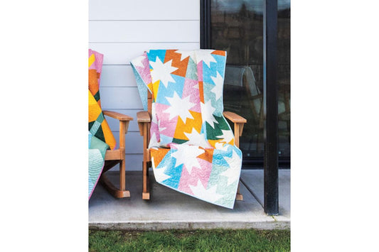 Star Pop Throw Quilt Kit in Seaside Cabana!