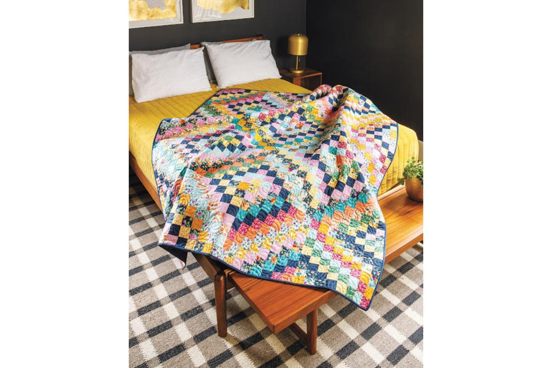 Scrappy Goodness Throw Quilt Kit in Spring Nectar!