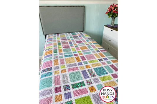 Snappy Squares Throw Quilt in Vibrance by Riley Blake Designs!